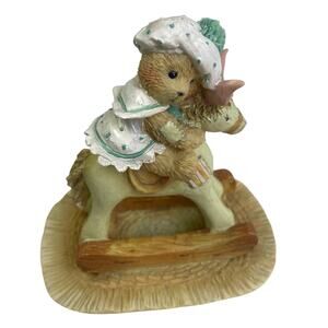 Vintage 1991 Cherished Teddies Baby Beth 950637 Bear Hugs Rocking Horse Figurine